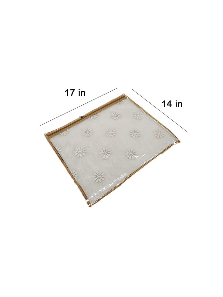 PVC Transparent Single Saree Cover with Flower Print - SC-15