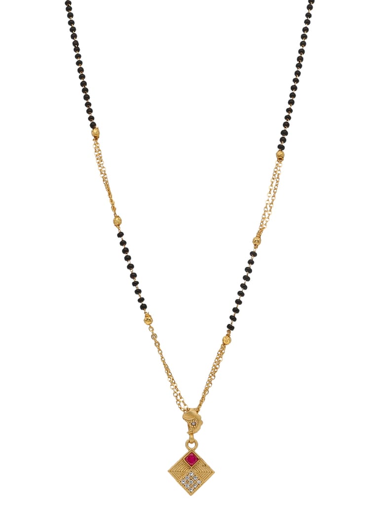 AD / CZ Single Line Mangalsutra in Gold finish - RRM5119