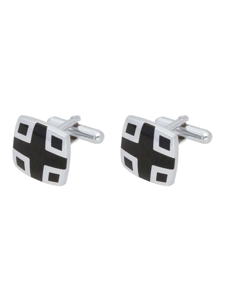 Cufflinks in Black color and Rhodium finish - CNB21600
