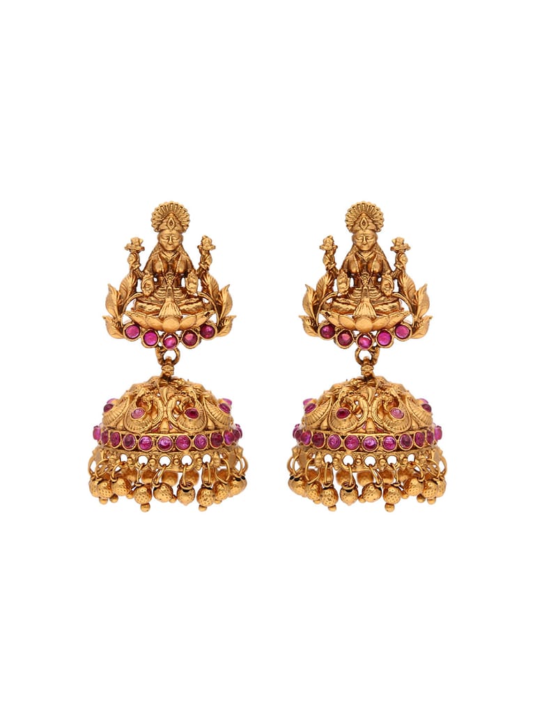Temple Jhumka Earrings in Gold finish - RHI4749