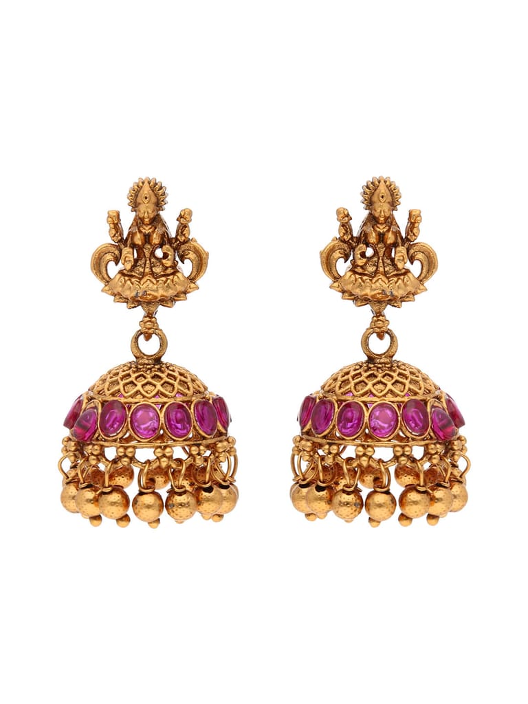 Temple Jhumka Earrings in Gold finish - RHI5398