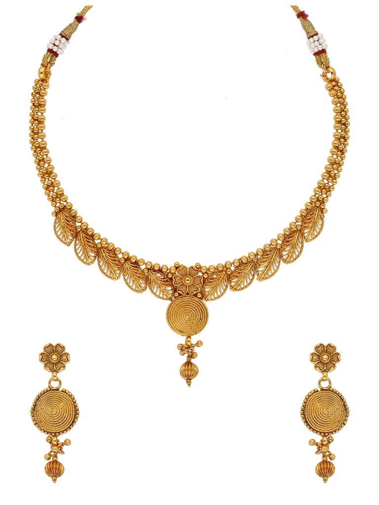 Antique Necklace Set in Gold finish - AMN16