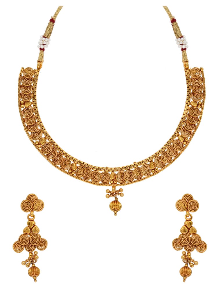 Antique Necklace Set in Gold finish - AMN21