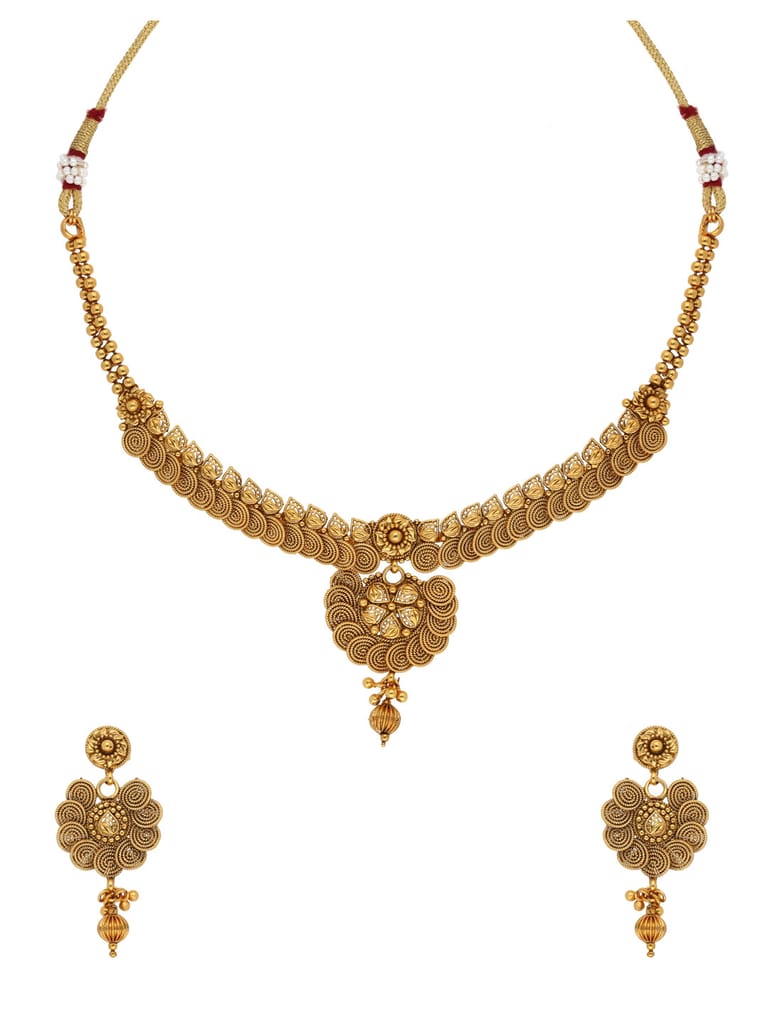 Antique Necklace Set in Gold finish - AMN19