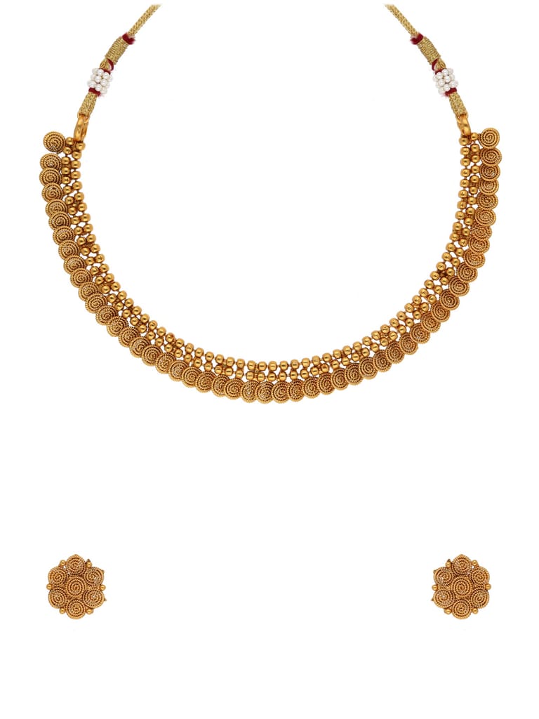 Antique Necklace Set in Gold finish - AMN27