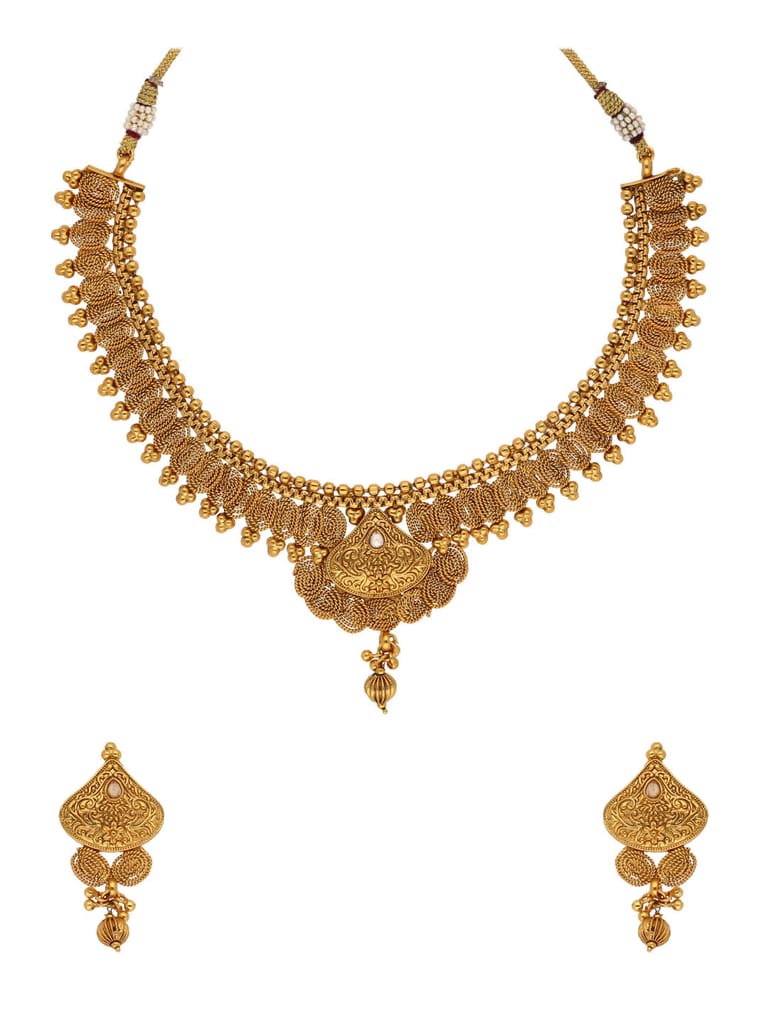 Antique Necklace Set in Gold finish - AMN71
