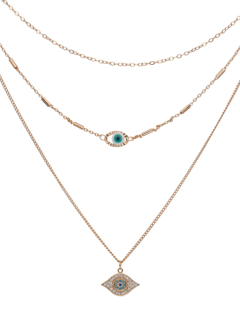 Evil Eye Pendant with Chain in Rose Gold finish - CNB24279