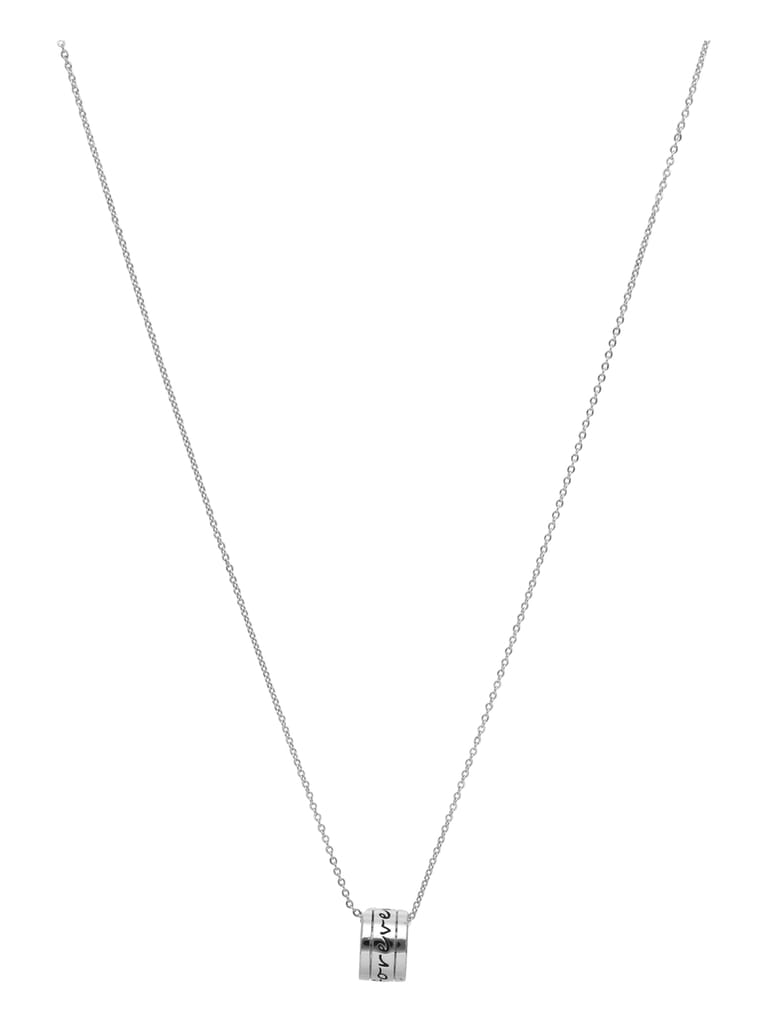 Western Pendant with Chain in Rhodium finish - CNB24177