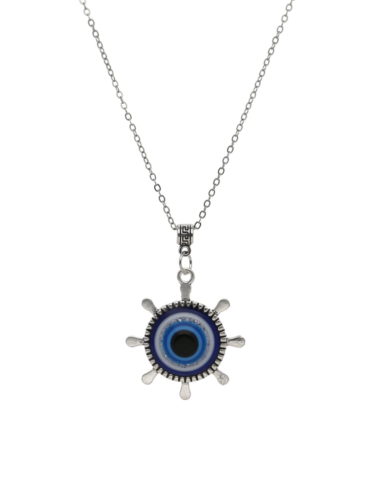 Evil Eye Pendant with Chain in Rhodium finish - CNB24336