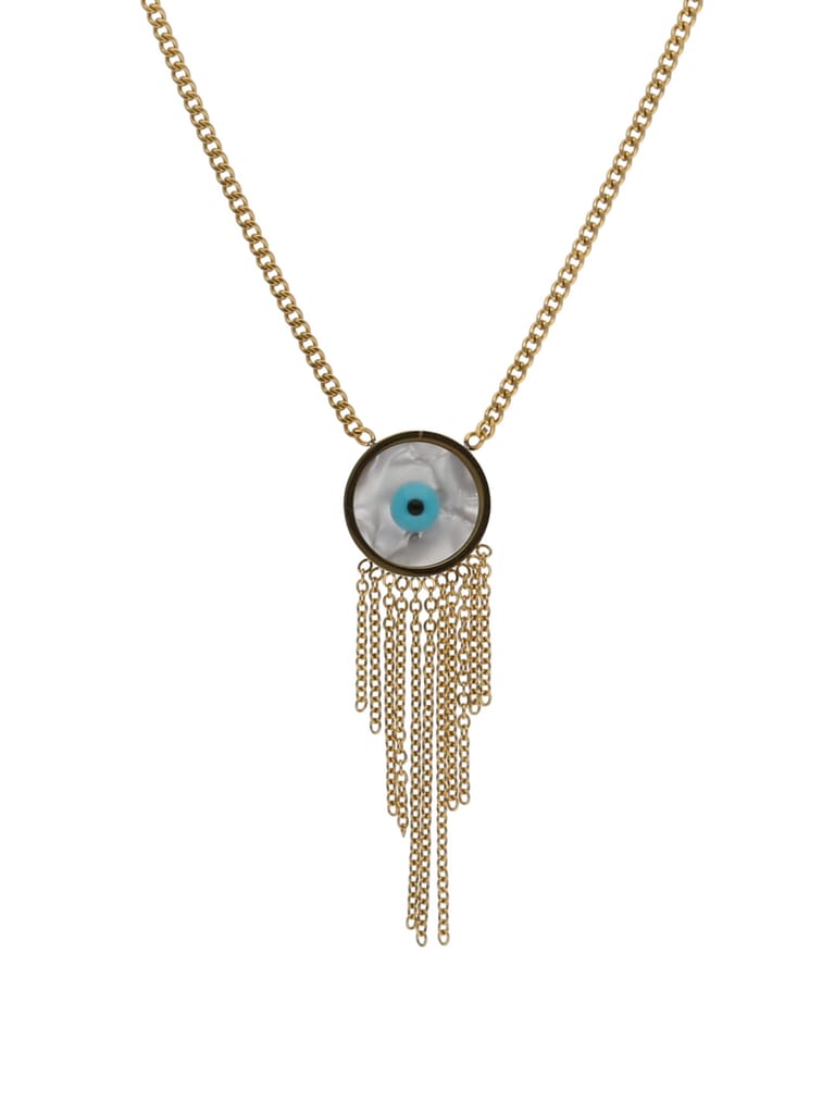 Evil Eye Pendant with Chain in Gold finish with MOP - WWA