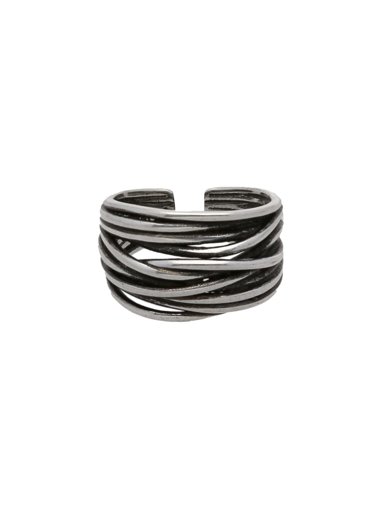 Finger Ring in Oxidised Silver finish - CNB24509