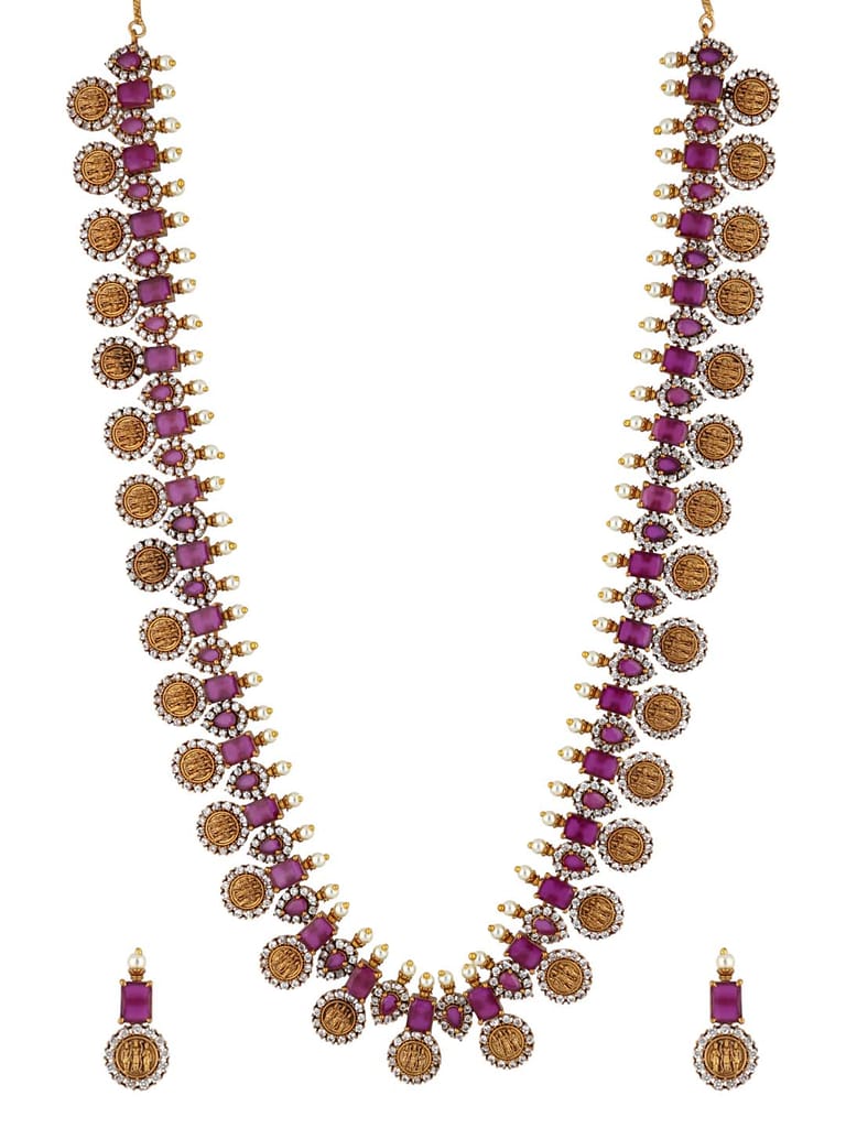 Temple Long Necklace Set in Gold finish - ABN1