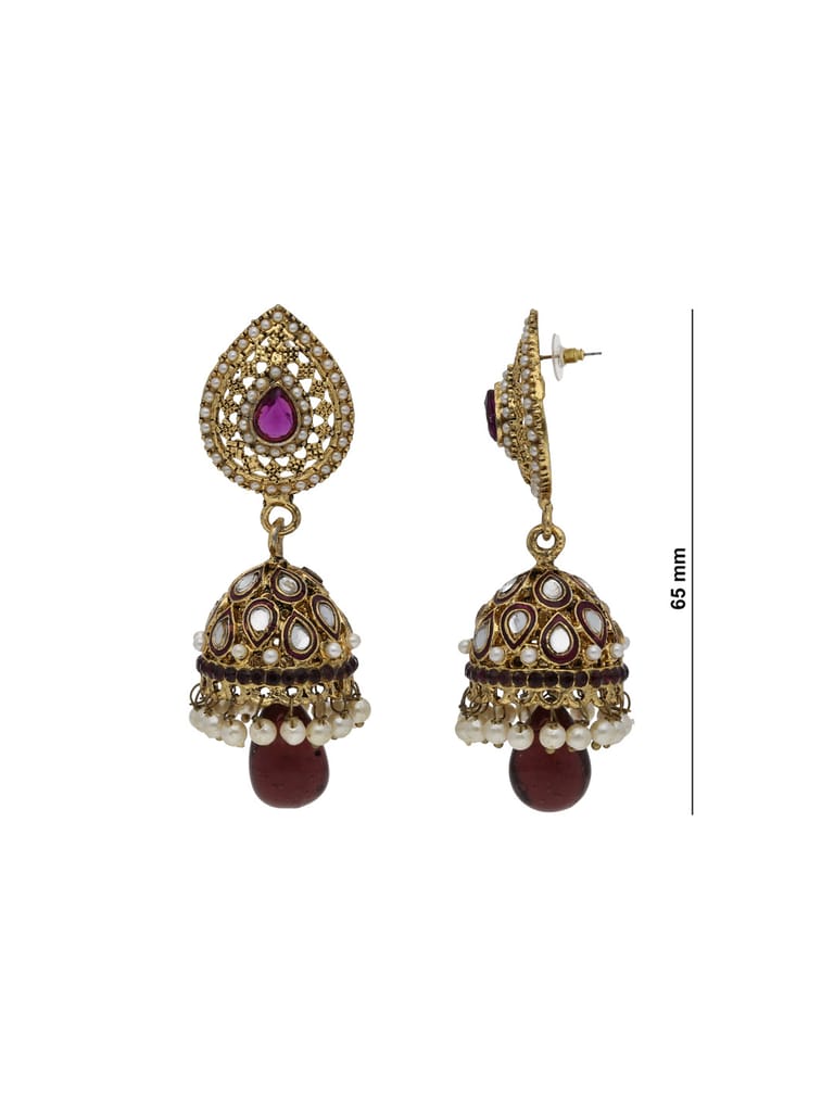 Traditional Jhumka Earrings in Gold finish - 70672