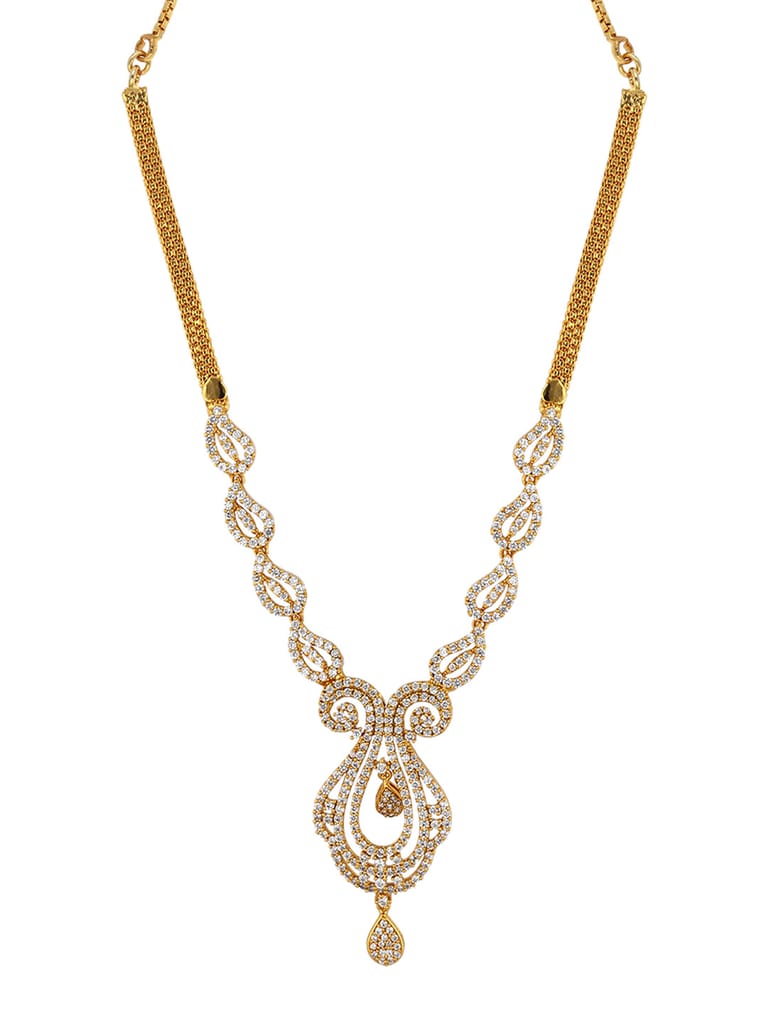 AD / CZ Necklace in Gold finish - SKH136