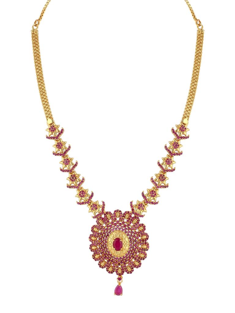 AD / CZ Necklace in Gold finish - SKH149