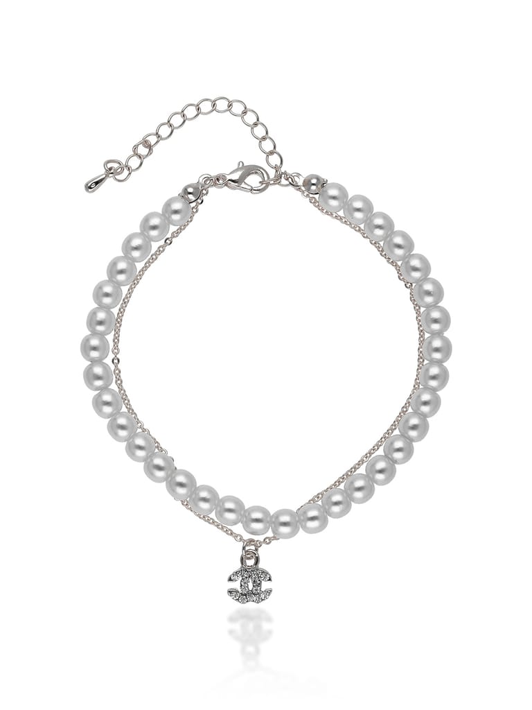 Pearls Loose / Link Bracelet in Rhodium finish - CNB25480