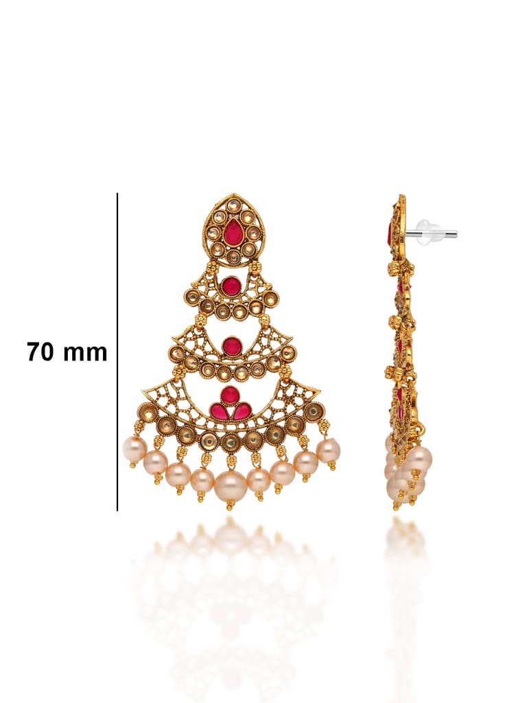 Traditional Long Earrings in Gold finish - ABN50