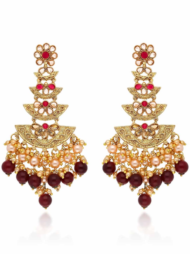 Traditional Long Earrings in Gold finish - ABN78