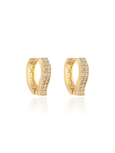AD / CZ Bali type Earrings in Gold finish - AYC342GO