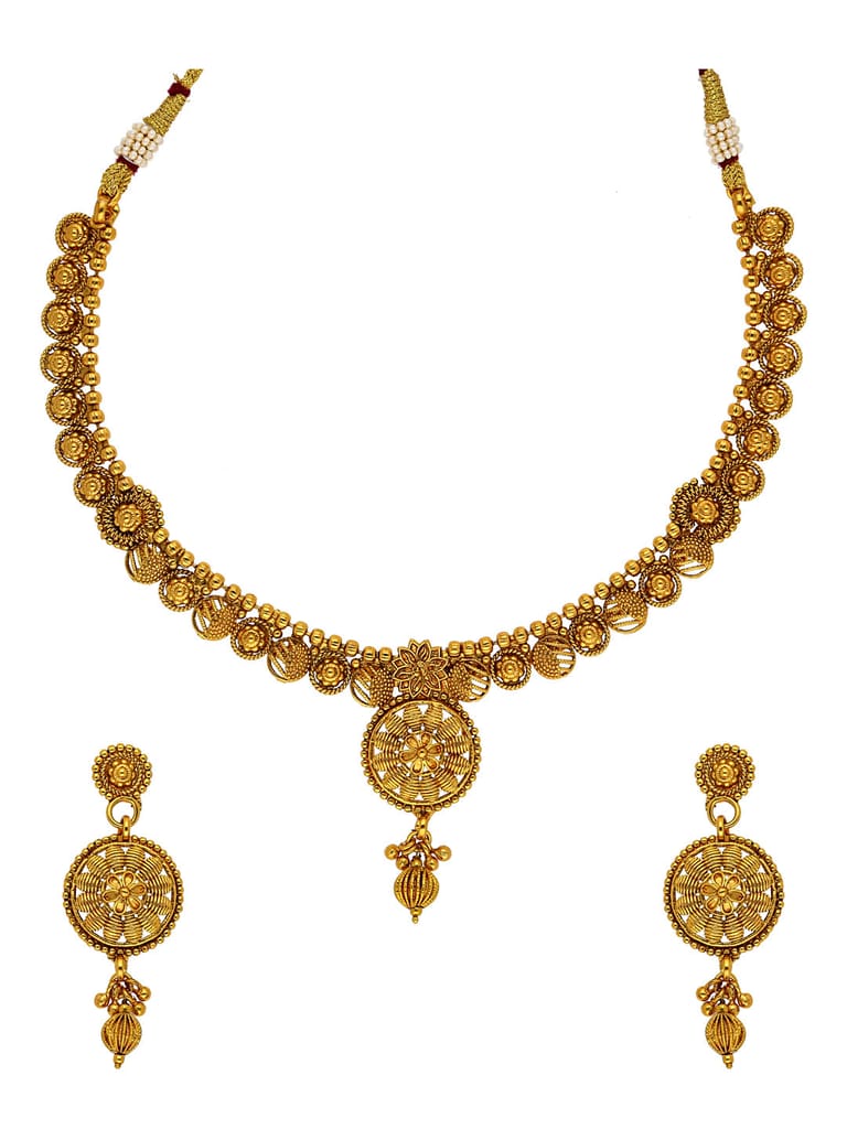 Antique Necklace Set in Gold finish - AMN142