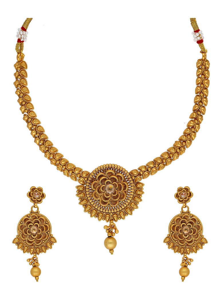 Antique Necklace Set in Rajwadi finish - AMN167