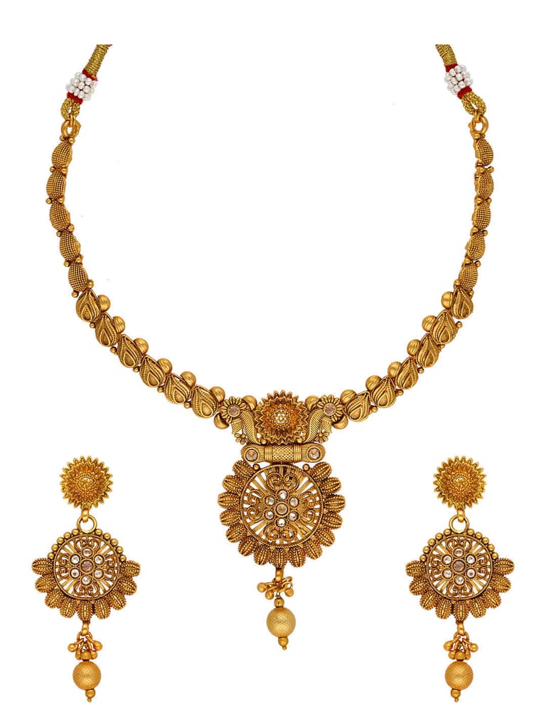 Antique Necklace Set in Rajwadi finish - AMN169