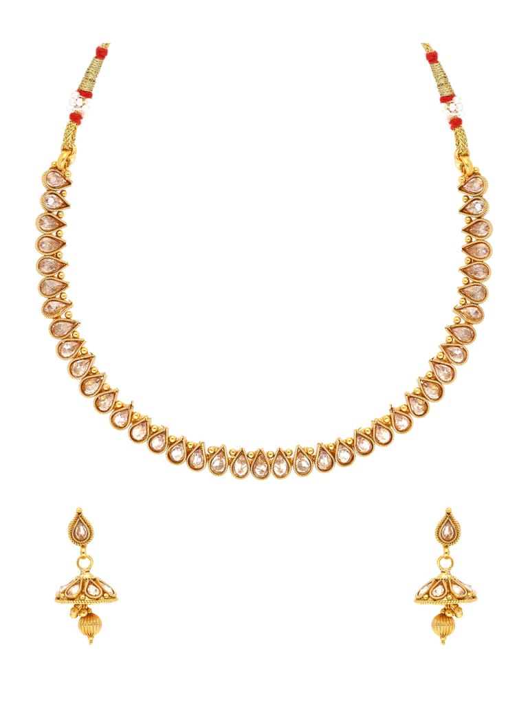 Reverse AD Necklace Set in Gold finish - AMN117