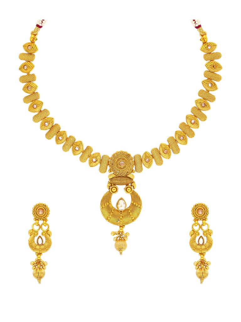Antique Necklace Set in Gold finish - AMN115