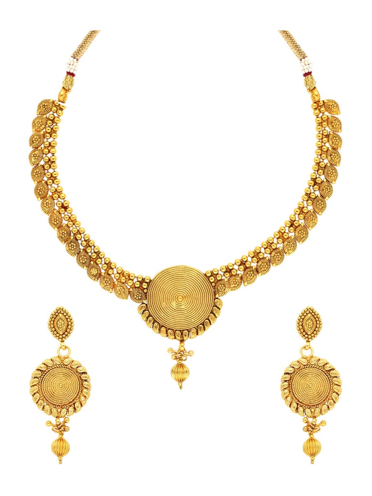 Antique Necklace Set in Gold finish - AMN124