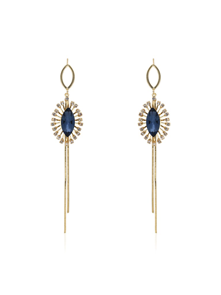 AD / CZ Long Earrings in Gold finish - CNB29077