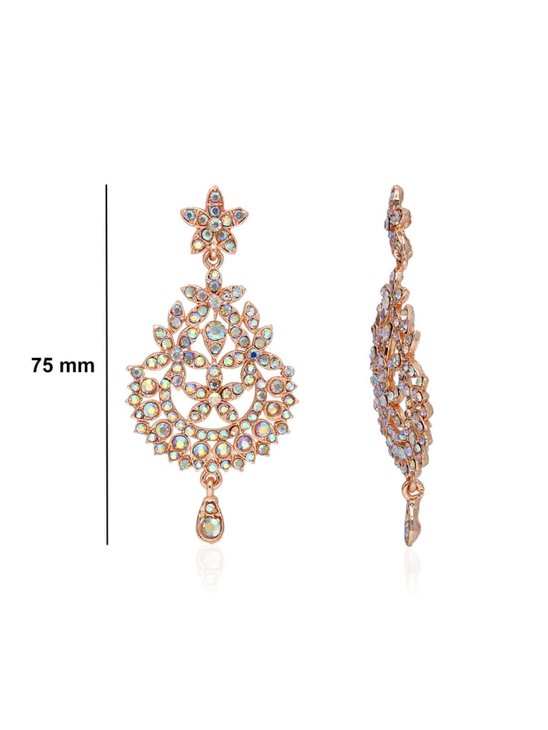 Traditional Long Earrings in Rose Gold finish - SHA3378