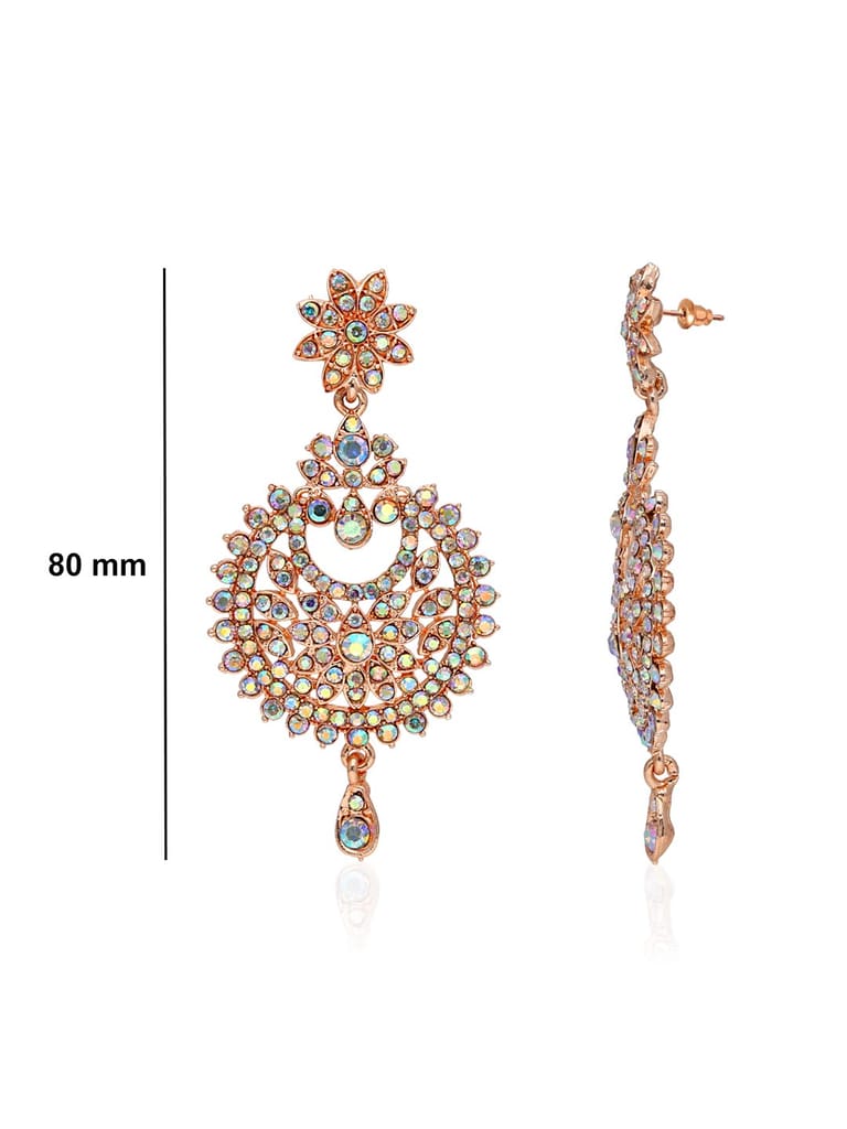 Traditional Long Earrings in Rose Gold finish - SHA3373