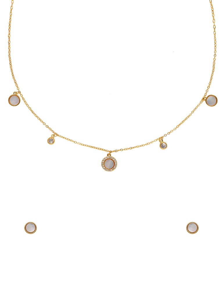 Western Necklace Set in Gold finish with MOP - CNB29955