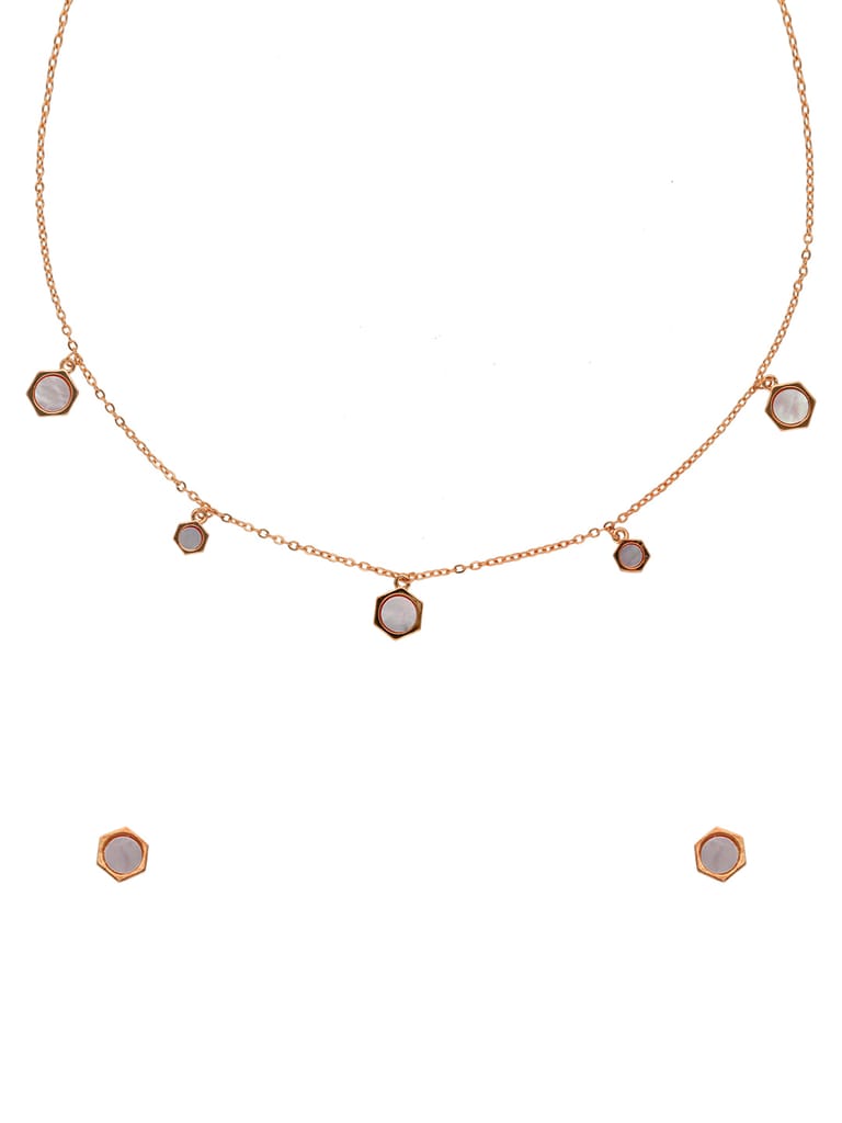 Western Necklace Set in Rose Gold finish with MOP - CNB29960