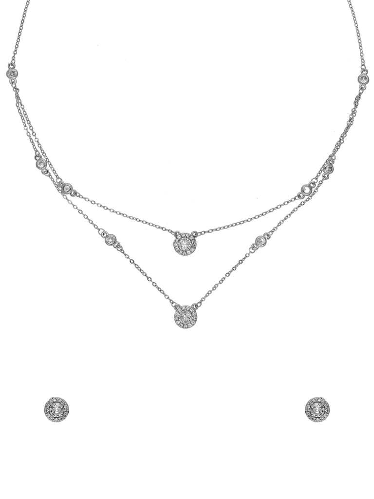 Western Necklace Set in Rhodium finish - CNB29968