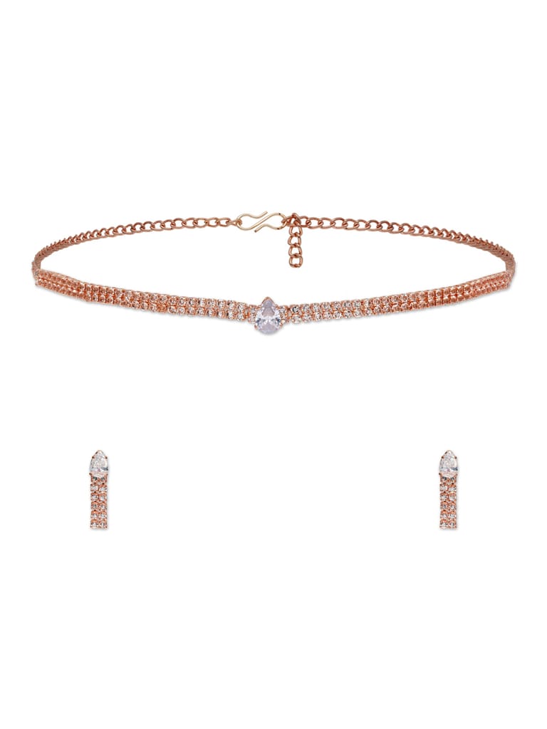 Western Choker Necklace Set in Rose Gold finish - CNB29868