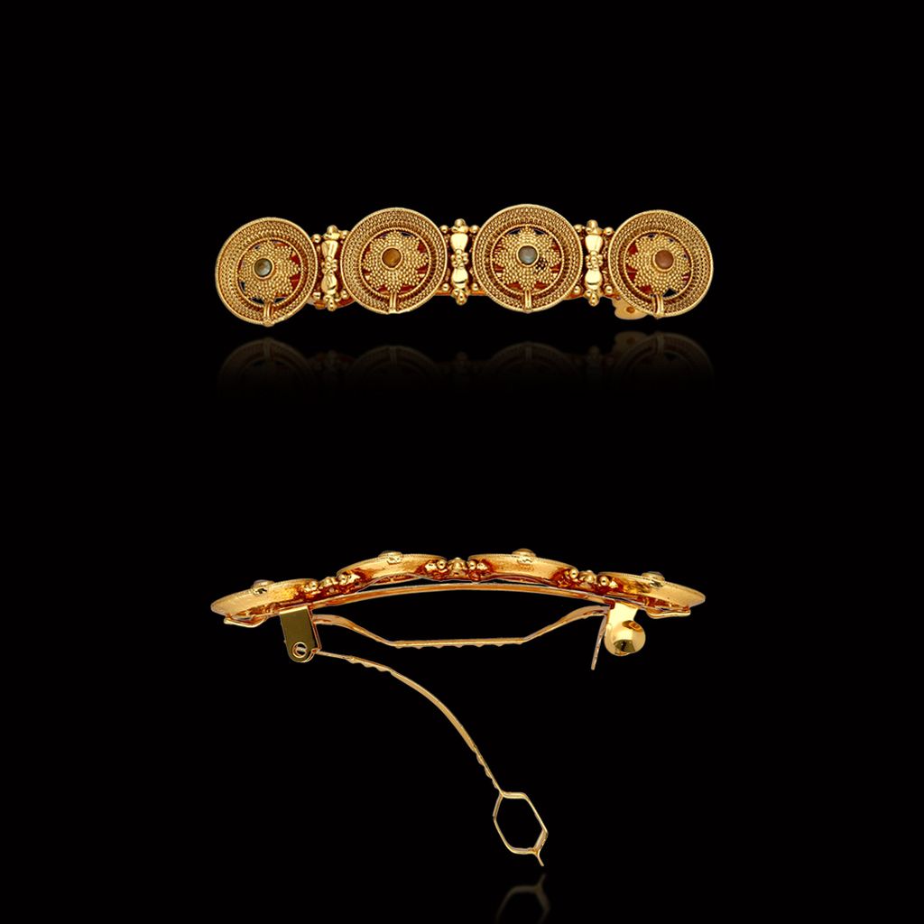 Antique Hair Clip in Gold finish - CNB30441