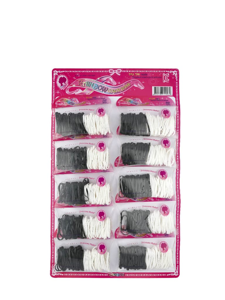 Nylon Rubber Bands in Black & White color - CNB30710
