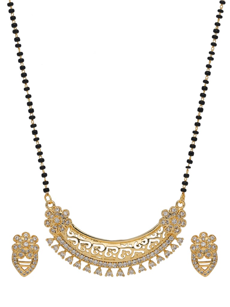 AD / CZ Single Line Mangalsutra in Gold finish - MNE110