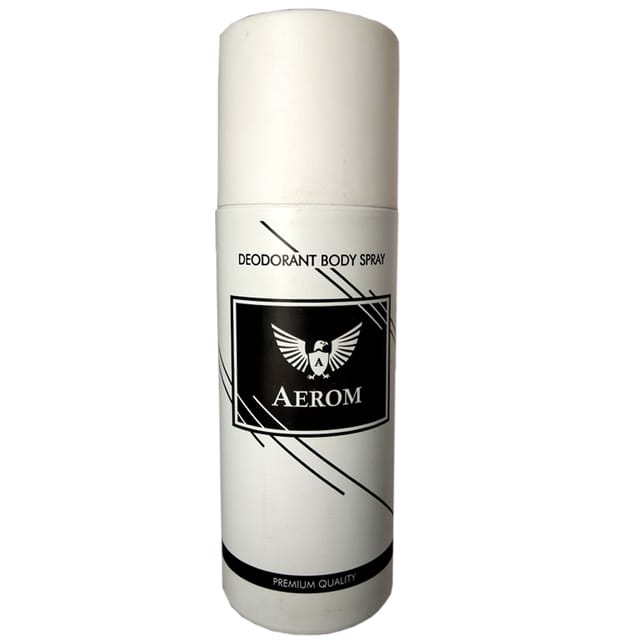 Aerom White Premium Quality Deodorant Body Spray For Men, 150 ml (Pack of 1)