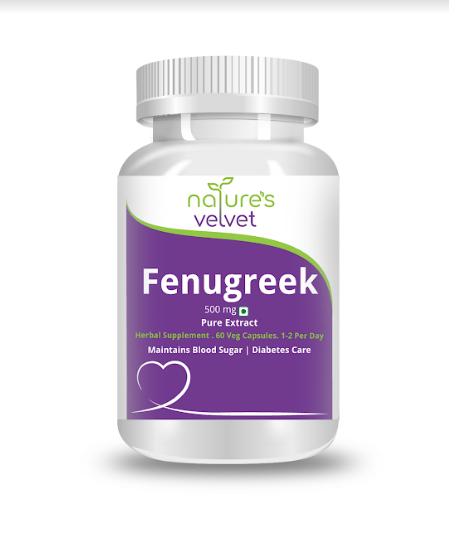 nature's velvet Fenugreek Pure Extract 500 mg, 60 veggie capsules - Pack of 1