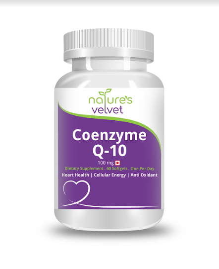 nature's velvet Coenzyme Q-10 100mg, for Heart Health & Energy Metabolism, 60 Softgels - Pack of 1