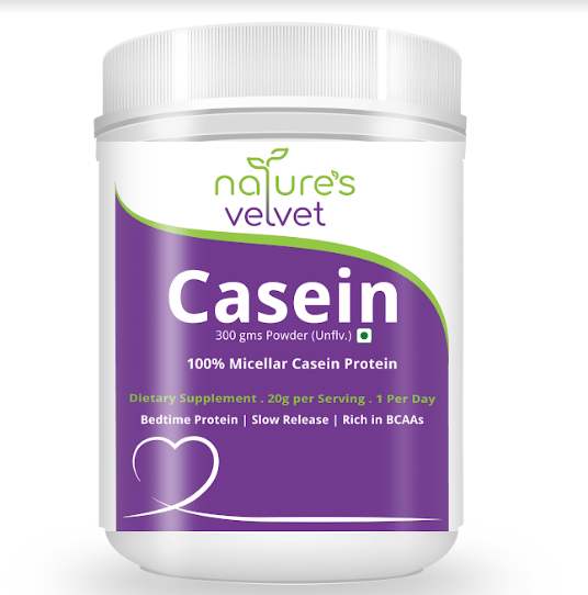 nature's velvet 100% Casein Protein, Vegetarian and Natural, 300 gms - Pack of 1