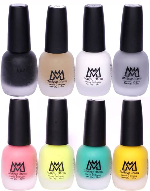 Makeup Mania Nail Polish Set, Velvet Matte Nail Paint Combo Set of 8 Pcs, Multicolor Nail Polish Combo (MM # 60-70)