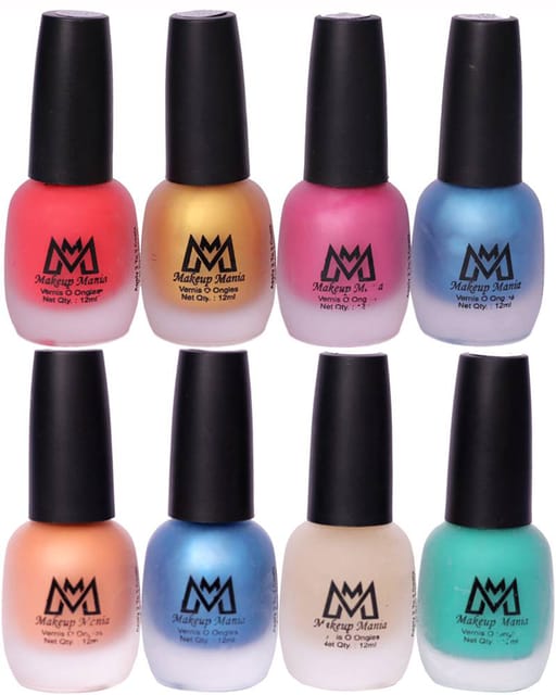 Makeup Mania Nail Polish Set, Velvet Matte Nail Paint Combo Set of 8 Pcs, Multicolor Nail Polish Combo (MM # 61-66)