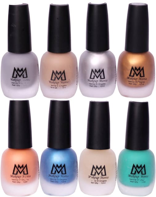 Makeup Mania Nail Polish Set, Velvet Matte Nail Paint Combo Set of 8 Pcs, Multicolor Nail Polish Combo (MM # 61-67)
