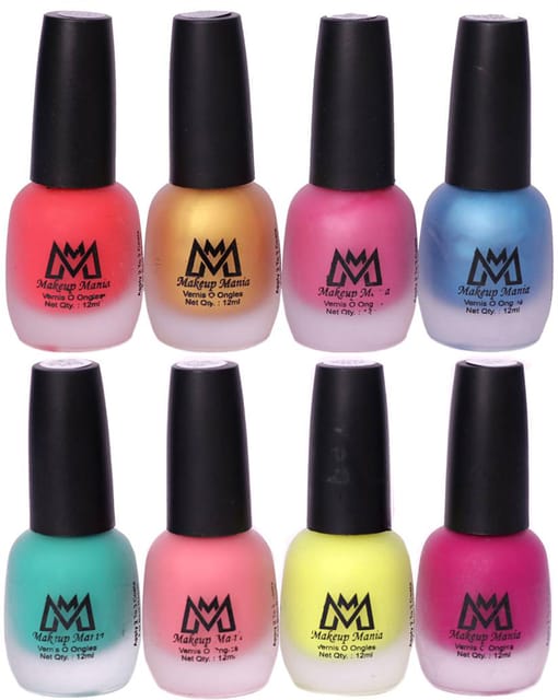 Makeup Mania Nail Polish Set, Velvet Matte Nail Paint Combo Set of 8 Pcs, Multicolor Nail Polish Combo (MM # 65-66)