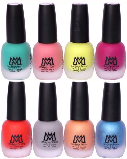 Makeup Mania Nail Polish Set, Velvet Matte Nail Paint Combo Set of 8 Pcs, Multicolor Nail Polish Combo (MM # 65-69)