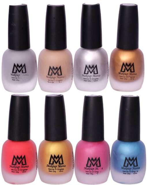 Makeup Mania Nail Polish Set, Velvet Matte Nail Paint Combo Set of 8 Pcs, Multicolor Nail Polish Combo (MM # 66-67)