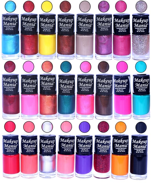 Makeup Mania Nail Polish Set of 24 Pcs, Nail Paint of 6ml each x 24 Pcs, MultiColor Set 86-94 (Combo of 24 Pcs)